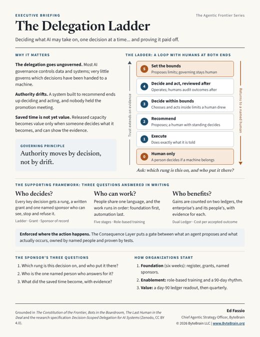 Preview of the Delegation Ladder executive one-pager